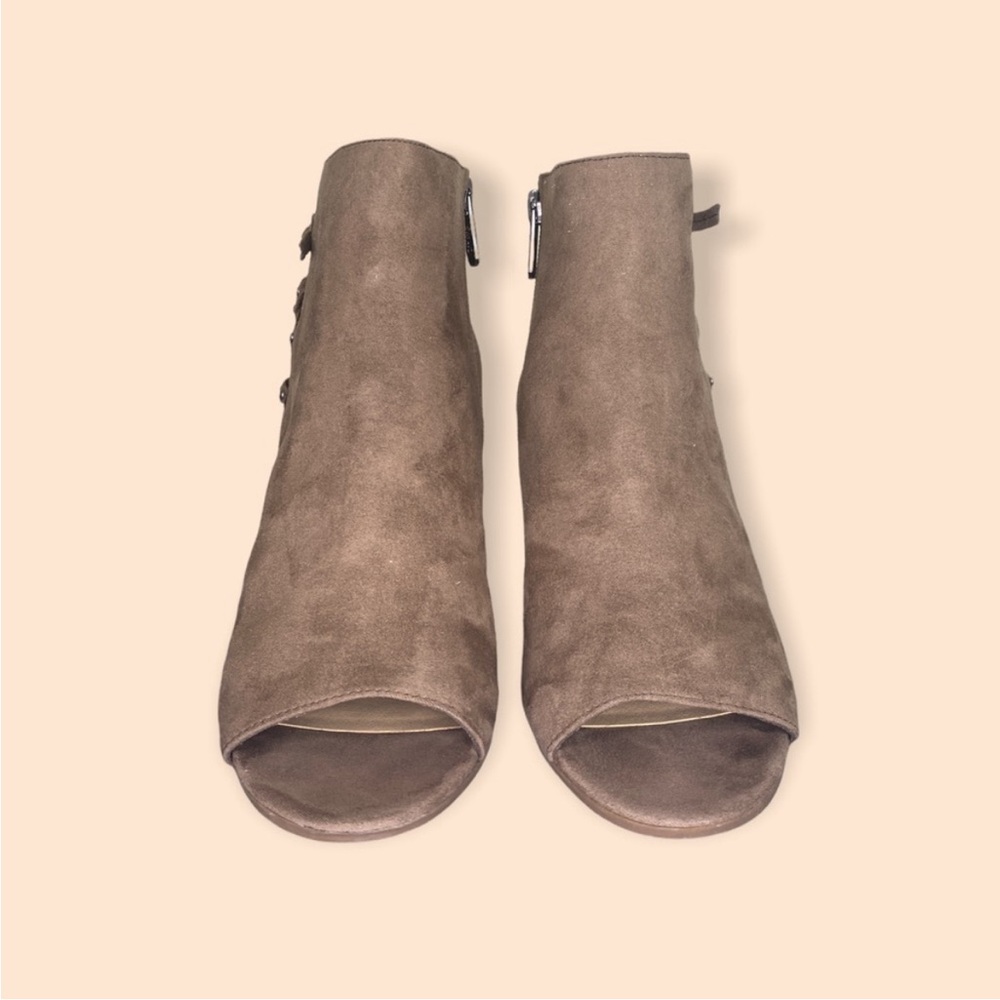 Circus by Sam Edelman Edna Taupe Peep Toe Bootie Shoes Size 9 - Picture 3 of 7